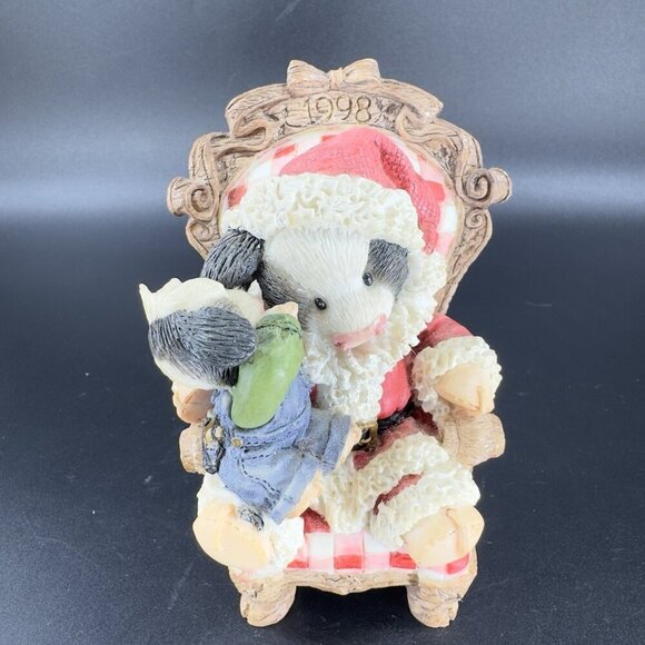 Mary's Moo Moos Christmas Cow Enesco I've Been Udderly Good This Year Figurine - Picture 1 of 9